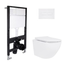 Готовое решение для ванной комнаты: подвесной унитаз Jay Ultra Quiet 485x360x320 + комплект инсталляции Standard (линейная кнопка White) Инсталляции для унитаза — страница 19