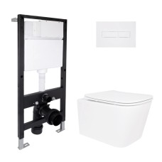 Готовое решение для ванной комнаты: подвесной унитаз Crow Rimless 485x340x330 + комплект инсталляции Standard (линейная кнопка White) Инсталляции для унитаза — страница 19