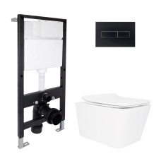 Готовое решение для ванной комнаты: подвесной унитаз Crow Rimless 520x360x290 + комплект инсталляции Standard (линейная кнопка Black) Инсталляции для унитаза — страница 19