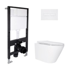 Готовое решение для ванной комнаты: подвесной унитаз Swan Ultra Quiet 485x360x320 + комплект инсталляции Standard (линейная кнопка White) Инсталляции для унитаза — страница 19