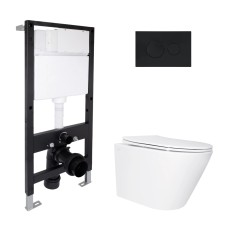 Готове рішення для ванної кімнати: підвісний унітаз Swan Ultra Quiet 520x360x320 + комплект інсталяції Standard (кругла клавіша Black) Інсталяції для унітаза — сторінка 19