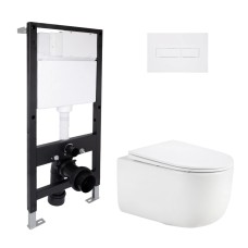 Готовое решение для ванной комнаты: подвесной унитаз Taurus Ultra Quiet 515x360x350 + комплект инсталляции Standard (линейная кнопка White) Инсталляции для унитаза — страница 19