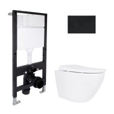 Готовое решение для ванной комнаты: подвесной унитаз Robin ML Ultra Quiet 520x365x365 + комплект инсталляции Standard (круглая кнопка Black) Инсталляции для унитаза — страница 21