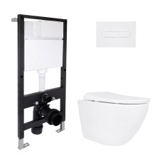 Готовое решение для ванной комнаты: подвесной унитаз Robin ML Ultra Quiet 520x365x365 + комплект инсталляции Standard (линейная кнопка White) Инсталляции для унитаза — страница 21