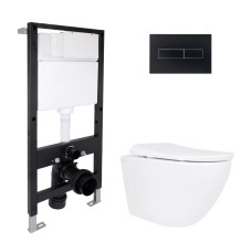 Готове рішення для ванної кімнати: підвісний унітаз Robin ML Ultra Quiet 520x365x365 + комплект інсталяції Standard (лінійна клавіша Black) Інсталяції для унітаза — сторінка 22