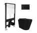 Готове рішення Qtap для ванної кімнати: підвісний унітаз Scorpio Ultra Quiet 520x365x365 + комплект інсталяції Standard (лінійна клавіша Black)