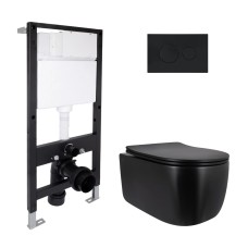 Готовое решение для ванной комнаты: подвесной унитаз Taurus Ultra Quiet 515x360x350 + комплект инсталляции Standard (круглая кнопка Black) Инсталляции для унитаза — страница 25
