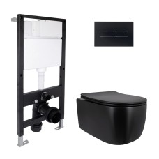 Готовое решение для ванной комнаты: подвесной унитаз Taurus Ultra Quiet 515x360x350 + комплект инсталляции Standard (линейная кнопка Black) Инсталляции для унитаза — страница 25