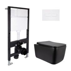 Готовое решение для ванной комнаты: подвесной унитаз Gemini Ultra Quiet 520x360x350 + комплект инсталляции Standard (линейная кнопка White) Инсталляции для унитаза — страница 24