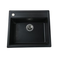 Гранітна мийка Globus Lux VOLTA  чорний металiк 570х510мм-А0001