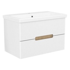 SOLO комплект мебели 80см blanco: тумба подвесная, 2 ящика + умывальник накладной арт 13-16-018