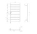 CAMPO електрична рушникосушарка L, 120W, 500*900мм, сталь 304, 10 перемичок (5-5) коло, стійки квадрат, таймер, термостат 70°С, cepillado cromo