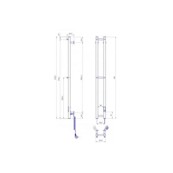 Рушникосушка INOX СОЛЕ 1170х140/110 білий мат