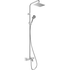 Душевая система Vernis Shape Showerpipe 230 1jet EcoSmart с термостатом для ванны Chrome (26098000)