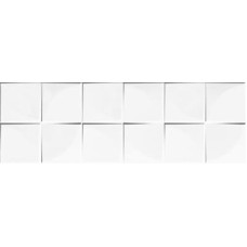 Плитка стеновая White Glossy Quadra RECT 250x750x9 Konskie