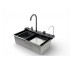 Кухонная мойка PIANO P-7 7546  черная из нержавеющей стали 75*46*22 BLACK ( А0059852 ) Insana