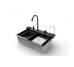 Кухонная мойка PIANO P-7 7546  черная из нержавеющей стали 75*46*22 BLACK ( А0059852 ) Insana