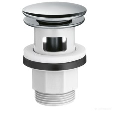 Донный клапан для умывальников с переливом push-open хромированный (50105000)