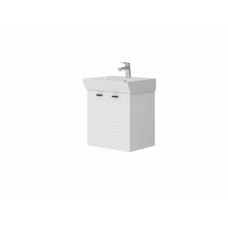 484050W Flow Тумба 50 з умивальником та ручками, білий матовий (1 сорт)