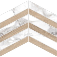 Мозаїка 21.9x30 31151 D.HAUTE WHITE/TAUPE CHEVRON//EP Haute з колекції Haute Мозаїка 21.9x30 31151 D.HAUTE WHITE/TAUPE CHEVRON//EP Haute з колекції Haute Haute Керамічна плитка Peronda
