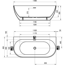 Ванна FREEDOM W 1660x800 окремостояча Окремостоячі ванни
