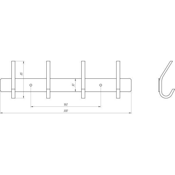 Планка з гачками Globus Lux SQ 9435-4 SUS304 Globus Lux
