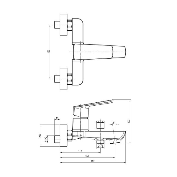 Змішувач для ванни TOPAZ LEXI TL 21101-H57-0 TOPAZ