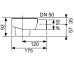 Сифон Drainline 1.2 л/с.: горизонтальный отвод DN50 TECE (650001)