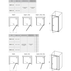 Душевые двери PDOP 1- 80 Белый/Хром TRANSPARENT