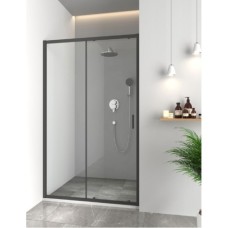Душевые двери раздвижные, двухэлементные Line Pro 1000мм, black matt, стекло 6мм прозрачное Душевые двери раздвижные, двухэлементные Line Pro 1000мм, black matt, стекло 6мм прозрачное