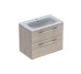 Тумба +  умивальник SELNOVA SQUARE SLIM, 80 см, світлий горіх (501.243.00.1)