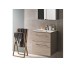 Тумба +  умивальник SELNOVA SQUARE SLIM, 80 см, світлий горіх (501.243.00.1)