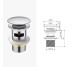 550548N Донный клапан, brushed nickel (1 сорт)