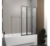 Шторка на ванну трьохелементна Style 1000х1500мм (right) black matt, скло 4мм clear Koller Pool