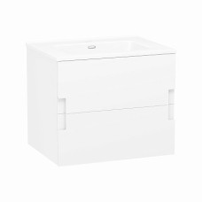 KARLOV комплект мебели 80см, белый тумба подвесная 2 ящика + умывальник мебельный арт i11042D