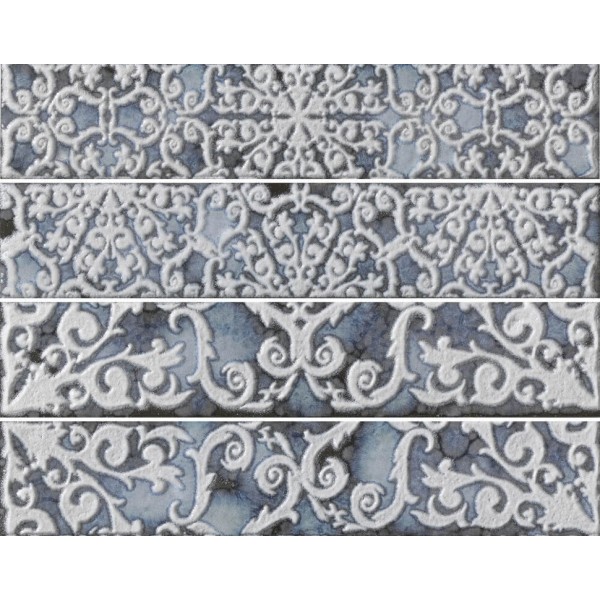 Декор (4.5x23) 16843- Brickart Decoro(Set 4Pz)Heritage Blue - Brickart з колекції Brickart Settecento