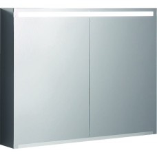 500.583.00.1 Option Дзеркальна шафка 90 см, з підсвіткою, із 2 дверцятами: корпус дзеркальний, дверцята дзеркальні зовні та всередині