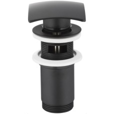 Металлический сливной клапан для умывальника КЛИК-КЛАК квадратный черный 660-454-81