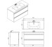 753100W FRAME Біла глянцева тумба 100см з раковиною та сифоном (1 сорт)