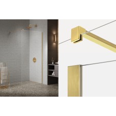 Душ. кабіна walk in NESTA GOLD BRUSHED 110x200 скло clear glass ACTIVE SHIELD 8mm Душ. кабіна walk in NESTA GOLD BRUSHED 110x200 скло clear glass ACTIVE SHIELD 8mm