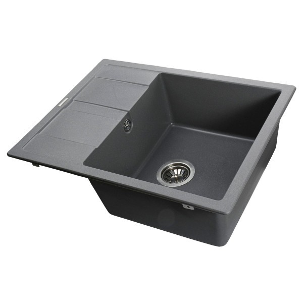 Гранитная мойка Globus Lux ONE серый металлик 650х500мм-А0003 Globus Lux