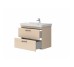 454080BE Urbanis Тумба 80 см з раковиною та чорними ручками, бежева (1 сорт)
