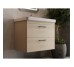 454080BE Urbanis Тумба 80 см з раковиною та чорними ручками, бежева (1 сорт)