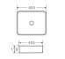 DFL2174100W Flow square Раковина прямокутна 600х405х110мм на стільницю, без переливу, біла (1 сорт)