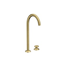Змішувач AXOR One Select 260 для умивальника на 2 отвори з донним клапаном push-open, Brushed Brass (48060950)