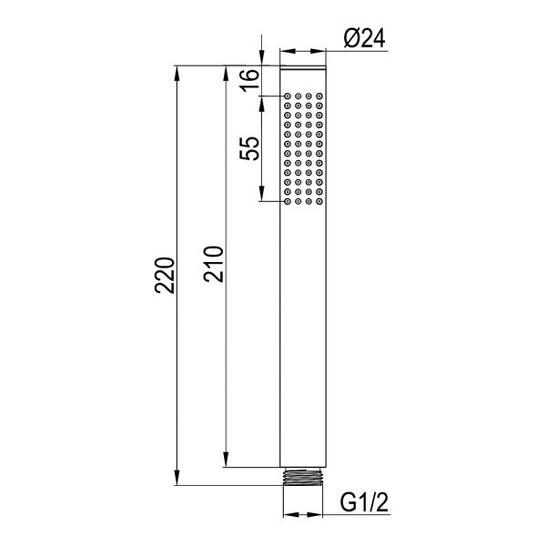 D113000000210BN Flow Ручна лійка, 1 режим струменю, brushed nickel (1 сорт)