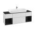 FINION Тумба под умывальник 1600x603x501 White Matt Lacquer/Black Matt Lacquer, стекло Black (G212PDMT)