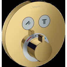 Термостат скрытого монтажа ShowerSelect S на 2 клавиши Polished Gold Optic (15743990)