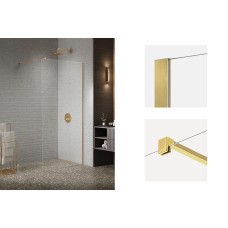 Душ. кабіна walk in NESTA GOLD BRUSHED 100x200 скло MASTER-SOFT 6мм з покриттям Душ. кабіна walk in NESTA GOLD BRUSHED 100x200 скло MASTER-SOFT 6мм з покриттям