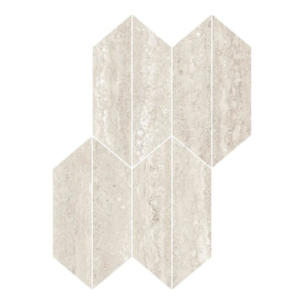Мозаика Travertino Vein Bianco Mosaico Losanga - 29.4x40.7 RCLE Realstone_Travertino из коллекции Realstone_Travertino Ragno
